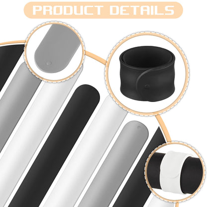 Cunhill 9 Pieces Wrapping Paper Holder Clips, Silicone Covered Metal Slap Bands Stabilizer, Paper Roll Clamps for Valentine's Day Gift Wrapping, Poster & Home Storage Organization, White Black Grey