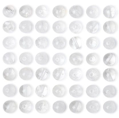 QINJIEJIE 100PCS Clear Crystal Beads 8mm Natural Stone Beads Round Loose Gemstone Bead for Bracelet Beading Crystal Jewelry Making DIY Necklace Earrings 0.32"