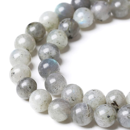 60PCS 6mm Natural Gray Labradorite Stone Beads Larvikite Round Loose Spacer Beads for Jewelry Making for Jewelry Making DIY Bracelet Necklace 15 Inch,Energy Stone Healing Power(6mm, Gray Labradorite)