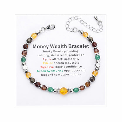MTJAHPS Protection Bracelet, empath protection, black obsidian Crystals and Healing Stones Bracelet for Women ，Luck ，Anxiety and Stress Clam Bracelet