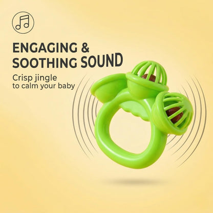 BESTonZON 3Pcs Baby Musical Rattle Toy, Plastic Handheld Jingle Sleigh Bells for Toddlers, Percussion Rhythm Shaker, Soothing Sensory Toys for Kids