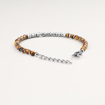 GAVU Men’s Hematite Tiger Eye Bracelet, Natural Crystal Beads Bracelet for Men