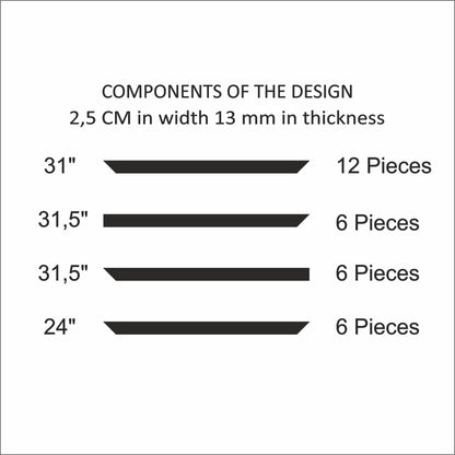 Birdeco Wall Molding Kit, Pre-Cut Wainscoting Panels, Ready to Assemble Moulding Trim for Accent Interior Decor, Easy Install for Living Room, Bedroom, Corridor & Office (3 Top & 3 Bottom Frames)