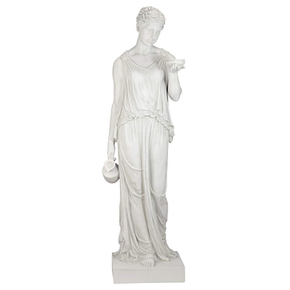 Design Toscano Hebe Greek Woman Patron of Youth Indoor/Outdoor Garden Statue, Estate Size, 62 inches tall, Cast Stone Resin, Antique Stone Finish