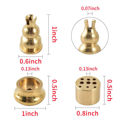 HOKPA Incense Burner, Copper Incense Holder Cone Holder Gourd Incense Burner for Joss Stick, Tower Incense, Incense Coil (3 Styles)