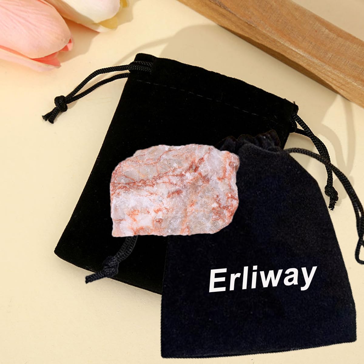 Erliway 1.25-2" Rhodochrosite Raw Crystals, Natural Rough Rhodochrosite Stone, Healing Raw Stones for Fountain Rock, Home Decor Meditation Energy Balancing Wire Wrapping Wicca & Reiki