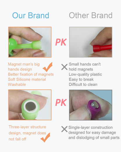 Magnetic Travel Toys for Toddler 12PCS, Colourful Fridge Magnet Men for Kids, Fun Silicone Magnet People Figures for Kids 4-8, Sensory Toy Gifts for Child 3-12 Year Old