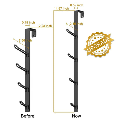 niffgaff Heavy Duty Over The Door Hooks, Space-Saving Vertical Door Hanger for Towels, Coats, and Accessories – 2 PCS, Matte Black
