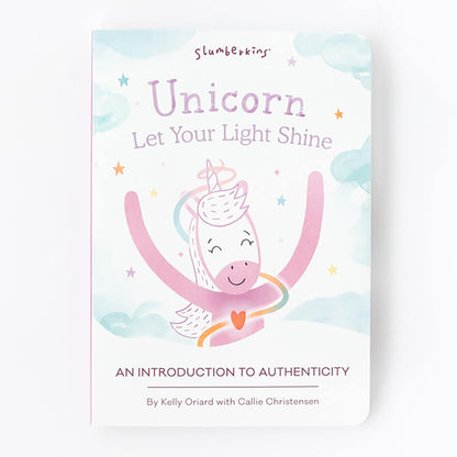 Slumberkins Unicorn Snuggler & 2 Board Books Complete Set Bundle | Promotes Authenticity, Confidence & Healthy Fiendships | Social Emotional Tools for Ages 0+ (Unicorn Snuggler Plush + 2 Board Books)