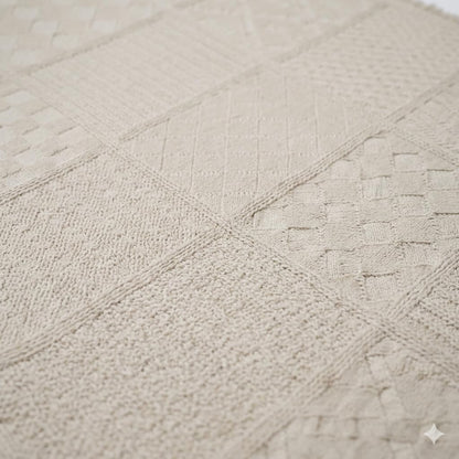 Pure Country Weavers Irish Fisherman Natural Waffle Weave Blanket - Gift Tapestry Throw Woven from Cotton - Made in The USA (69x48)