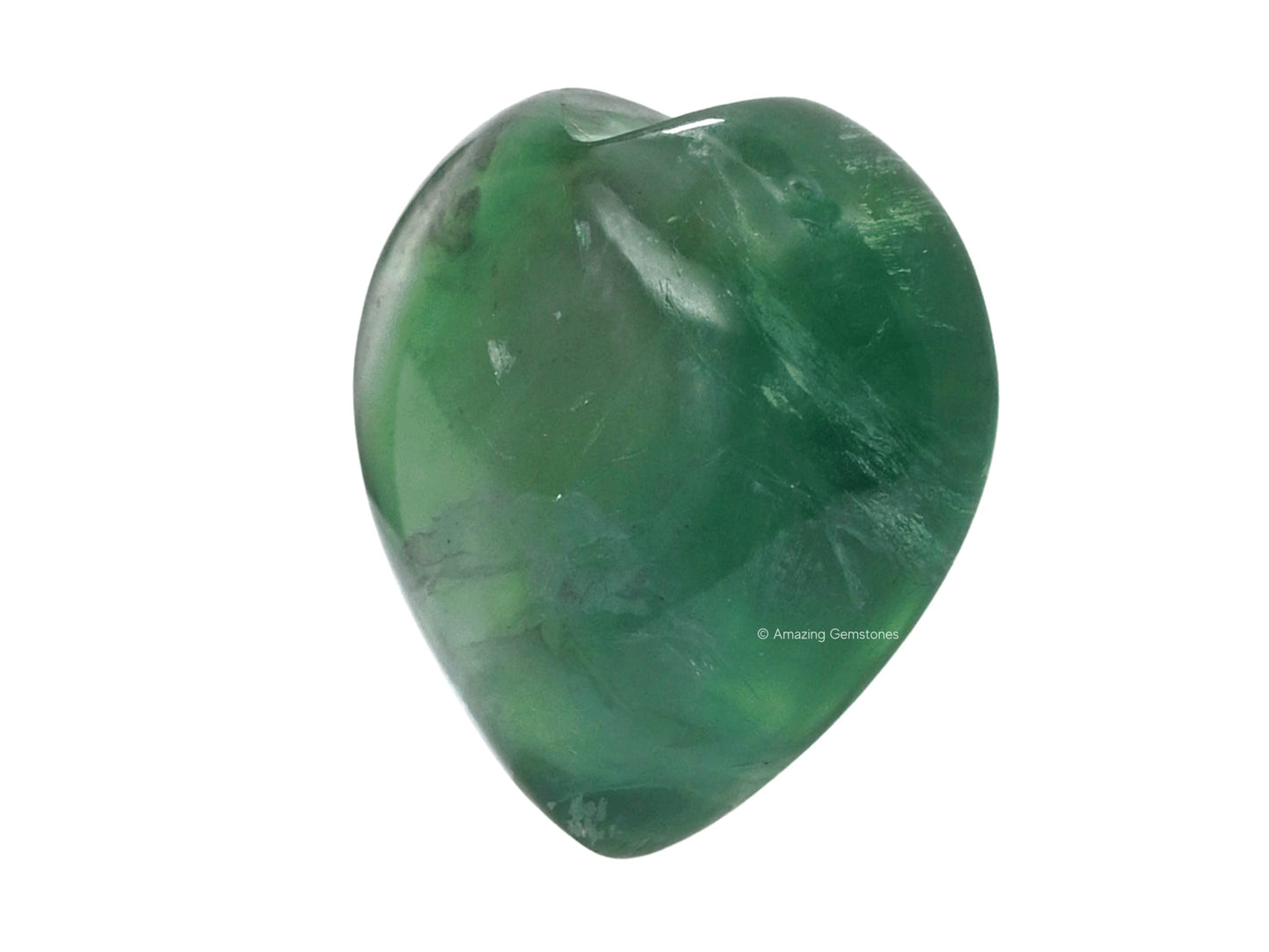 Amazing Gemstone Green Fluorite Crystal Heart Palm Stone - Pocket Massage Worry Stone for Natural Body Chakra Balancing, Reiki Healing and Crystal Grid