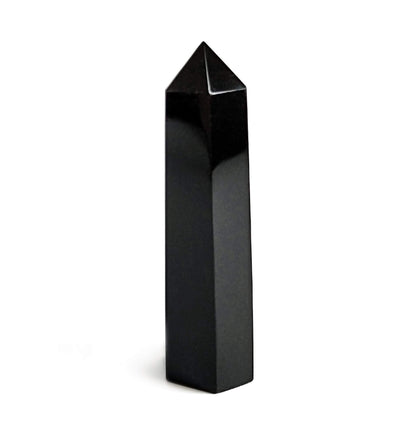 Black Obsidian Healing Crystal Wands Point Faceted Prism Bars for Reiki Chakra Meditation Therapy Deco
