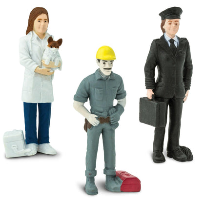 Safari Ltd. People TOOB - 7 Everyday Heroes Figurines of Construction Worker, Policeman, Mailman, Pilot, Chef, Fireman, and Veterinarian - Fun Educational Play Toy Set for Boys, Girls & Kids 3+