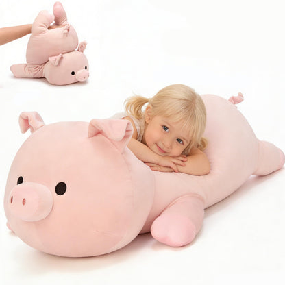 MaoGoLan Pink Pig Stuffed Animal Plush Pillow– 24" Giant Stuffed Pig Toy, Soft Hugging Piglet Toy for Kid Girl Boy & Adults, Perfect Piggy Birthday Gift, Baby Shower Party Favor Decor