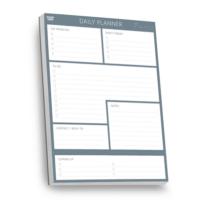 Daily Planner Desk Pad, Undated Tear Off To Do List Notepad with Priorities and Notes, Thick 120gsm Paper, 100 Sheets, Large Desk Writing Pad for Work Office, 8.3 x 11.3