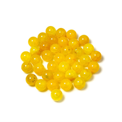 MJDCB Natural Stone Beads 8mm 43pcs Yellow Dragon Vein Agate Loose Gemstone Bead Charms for Jewelry Making Bracelet Necklace Earring Pendant