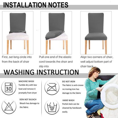 HZDHCLH Chair Covers for Dining Room Set of 4,Stretch Spandex Parsons Chair Slipcovers,Washable Anti-dust Chair Seat Covers for Kitchen,Wedding,Party (Beige, 4 Pack)
