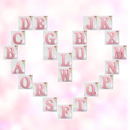 AOCEAN 6 Inch Pink Wood Letters Unfinished Wooden Letters for Wall MAGA Decorative Standing Letters Slices Sign Board for Crafts Christmas Decoration Home Party Projects (A)