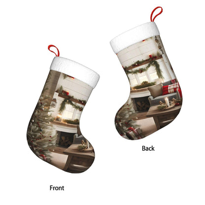 KOPUUYRD Farmhouse Christmas Parrern Print Luxurious Holiday Socks,Unique Christmas Socks for Joyful Season,Festive Ornament Classic