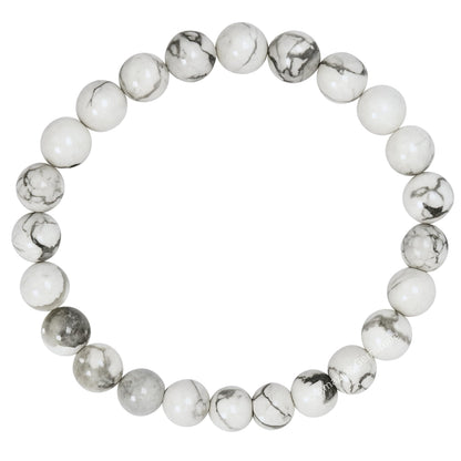 Amazing Gemstone Crystal Bracelet for Women Men's Gifts - Protection Healing Crystal Bracelet - 8mm Gemstone Beaded Stretchable Bracelet Pulseras Para Hombres Mujer Stocking Stuffers Mothers Day Gift (Howlite)