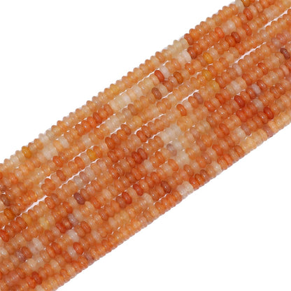 BEADIA Natural Red Aventurine Disk Stone Beads 4x2mm 160pcs Rondelle Loose Semi Gemstone Beads for Jewelry Making Design