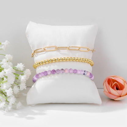 Harry and Henry Gold Beaded Bracelets for Women Gold Crystal Stackable Bracelets for Women Elegant Bead Bracelet Set Boho Jewelry Gift