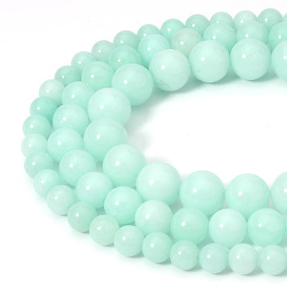 Siomia 60pcs 6mm Natural Amazonite Gemstone Beads Energy Healing Crystal Round Loose Stone Beads for Jewelry Making, DIY Bracelets Necklaces
