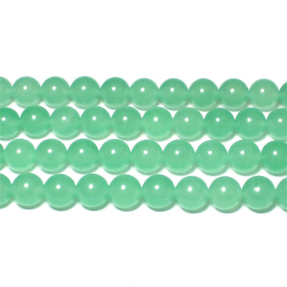 MJDCB Stone Beads 8mm 43pcs Round Mint Green Jade Loose Gemstone Bead Charms for Jewelry Making Bracelet Necklace Earring Pendant