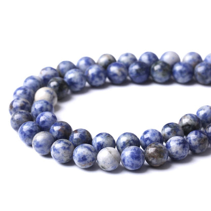 45PCS 8MM Natural Sodalite Beads Round Loose Stone Beads for Jewelry Making DIY Energy Stone Healing Power Bracelet 15"