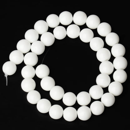 Song Xi White Tridacna Natural Stone Beads for Jewelry Making - 6mm Gemstone Beads