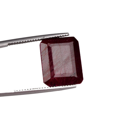 15.00 Carat. Egl Certified Red Ruby Emerald Shape Loose Gemstone - Natural Gem for Jewelry Making Uses AQ-727