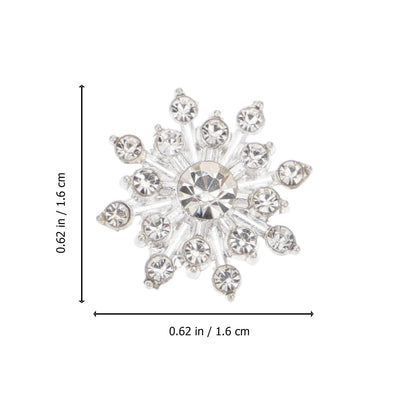 Amosfun 20pcs Silver Crystal Snowflake Pearl Rhinestone Applique Embellishments for Buttons Brooches Crafts Flower Hair Accessories