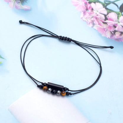 MTJAHPS Protection Bracelet, empath protection, black obsidian Crystals and Healing Stones Bracelet for Women ，Luck ，Anxiety and Stress Clam Bracelet (Protection)