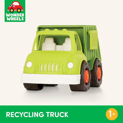Battat – Wonder Wheels – Recycling Truck – 3 Compartments for Waste Management – Vehicle for Toddlers – Recyclable – 1 Year +