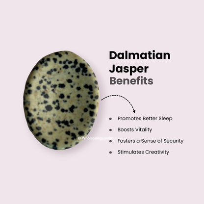 Dalmatian Jasper Thumb Worry Stones Metaphysical Gemstone Crystal Healing Reiki Men Women Gift FENG Shui Positive Energy Love Wellness Palm Stones Wicca Powerful