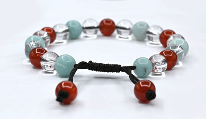 Amazing Gemstone Creativity Manifestation Bracelet - Clear Quartz Amazonite Carnelian Set for Men Women Healing Calming Anxiety Stress Relief Gifts Pulseras Para Hombres Mujer Stocking Stuffers