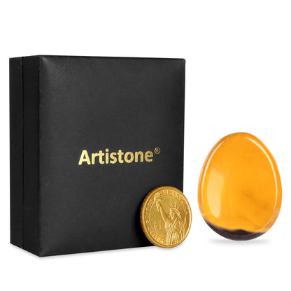 Artistone Crystal Thumb Stone Worry Stones Hand Carved Palm Stones Crystal Chakra Worry Stone for Anxiety, Meditation Reiki, Water Drop Shaped(Mookaite Jasper)