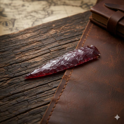 ForestOfCrystals 6 Inch Large Red Obsidian Arrowhead – Handcrafted Crystal Spearhead – Decorative Healing Stone Point for Protection, Meditation, and Home Decor Authentic Gemstone