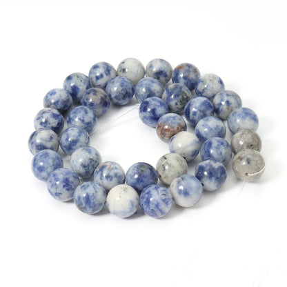 Siomia 45pcs 8mm Natural New Blue Sodalite Gemstone Beads Energy Healing Crystal Round Loose Stone Beads for Jewelry Making, DIY Bracelets Necklaces