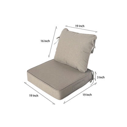 Garden lucky 19"x19" Outdoor Universal Cushion Set of 1, Patio Cushions with Handles & Ties, Water-Proof Stain-Resistant UV Resistant Weather Resistant High Resilience Foam with YKK Zippers,Riverbed