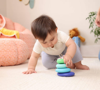 Lovevery, Wooden Stacking Stones (4), Perfect for Your Toddler Starting at 11 Months+