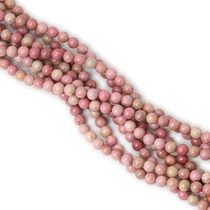 CHEAVIAN 45PCS 8mm Natural Rhodochrosite Gemstone Smooth Round Loose Beads for Jewelry Making DIY Findings 1 Strand 15"