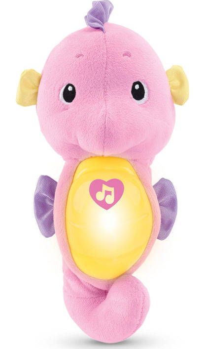Fisher-Price Musical Baby Toy, Soothe & Glow Seahorse, Pink Plush Sound Machine with Lights & Volume Control for Newborns