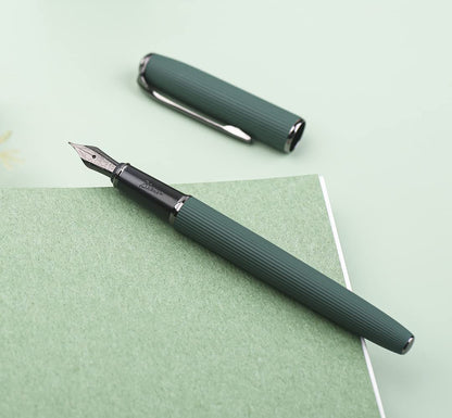 xixixiaozhu Picasso 916 Natural Series Metal Fountain Pen with Gift Box (EF Nib 0.35mm, Larch Green)