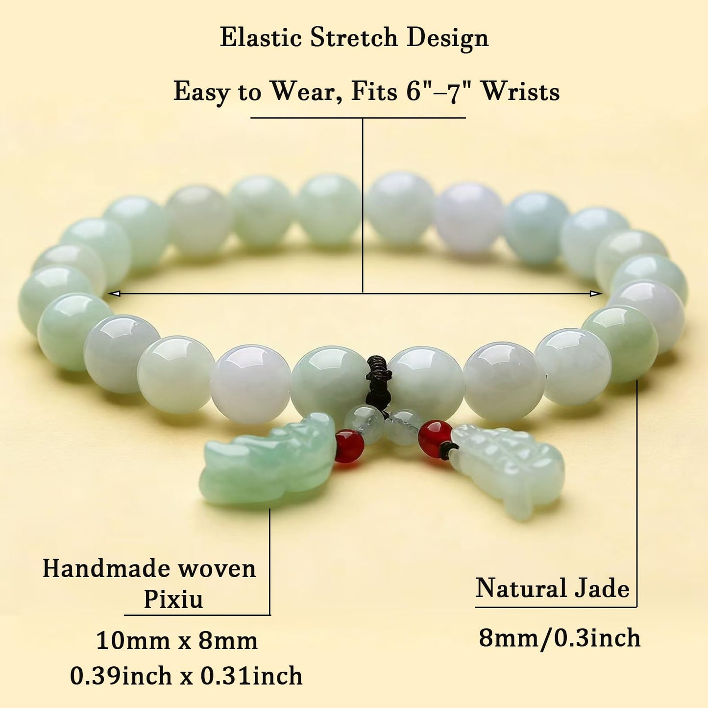 HL1971 Natural Jade Beaded Elastic Bracelet Gradient Green Jade Bead Ladies Bracelet, Suitable for Christmas, Thanksgiving