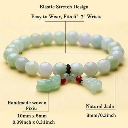 HL1971 Natural Jade Beaded Elastic Bracelet Gradient Green Jade Bead Ladies Bracelet, Suitable for Christmas, Thanksgiving