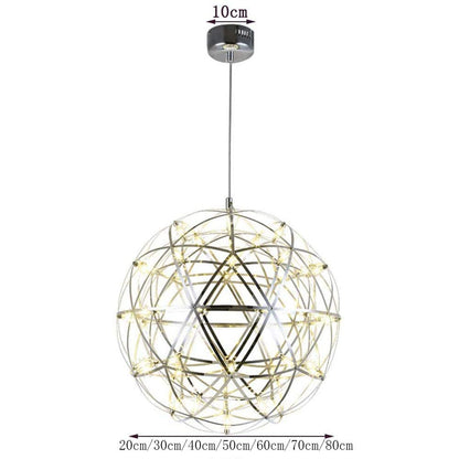 EUUDROBY Hanging Lamp with Led Light Source,Creative Stainless Steel Pendant Light,Adjustable Height Sparkle elier for Livingroom,Corridor,Balcony 42 Beads 30cm
