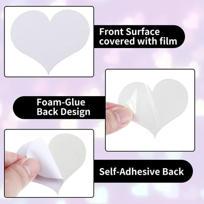 Zonon 17 Pieces Heart Mirror Wall Decal 3D Acrylic Heart Mirrors Wall Art Decor Removable Sticker for Living Room Bedroom Home Decoration