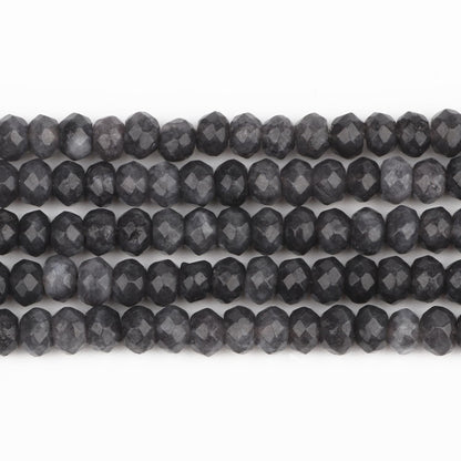 2 String 220PCS 3x5mm Natural Grey Agate Beads for Jewelry Making, Songxi Facted Loose Gemstone Beads for DIY Bracelet Necklace Making Supplies with Energy Healing Chakra Power