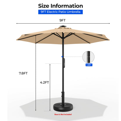 HOMSHADE Offset Patio Umbrella with Base Included, Cantilever Offset Hanging Patio Outdoor Market Umbrella UPF50+ UV Protection with Easy Tilt and Crank for Pool Deck and Garden(Buff)